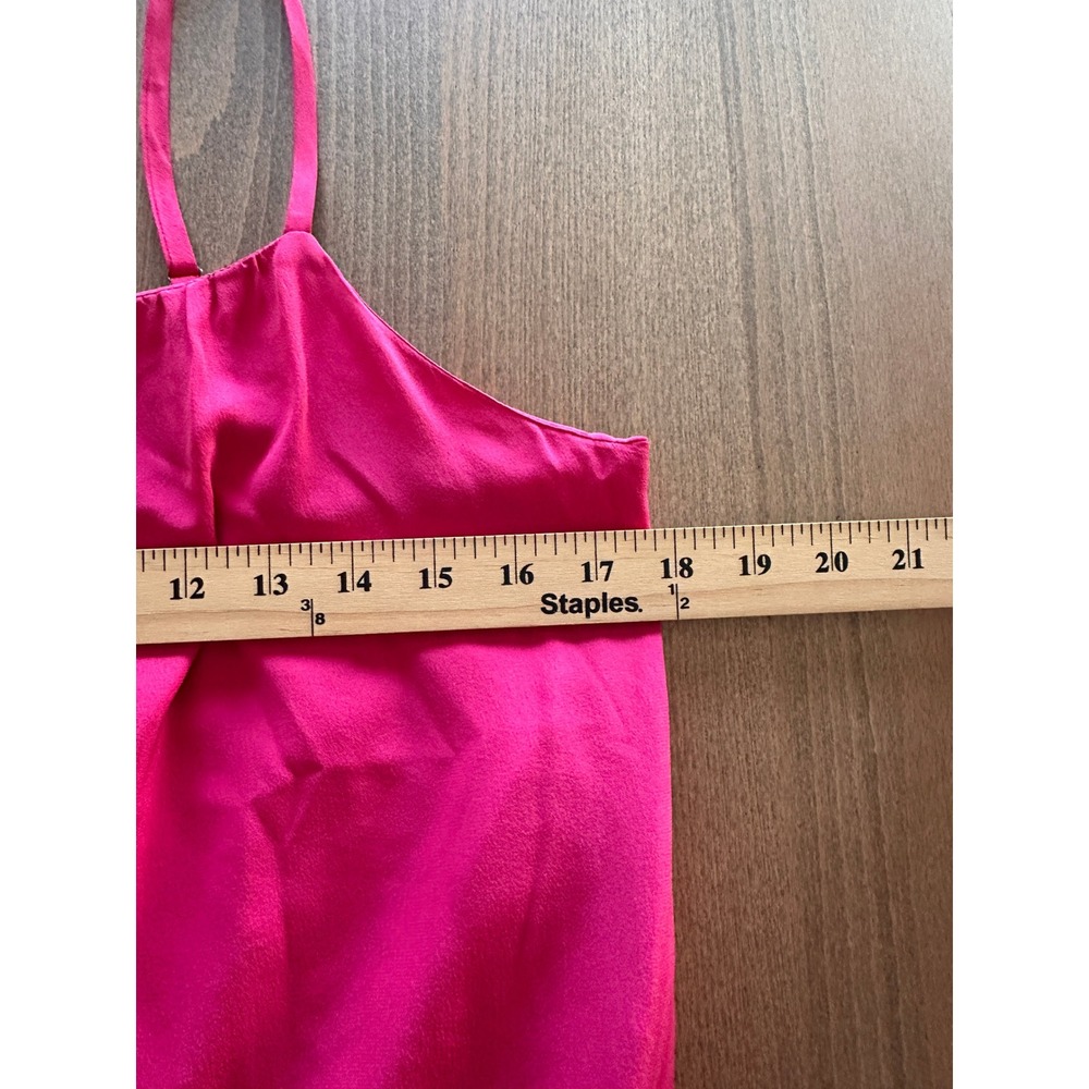 Joie Hot Pink 100% Silk Sleeveless Romper Adjustable Waist Pocket - Picture 6 of 9